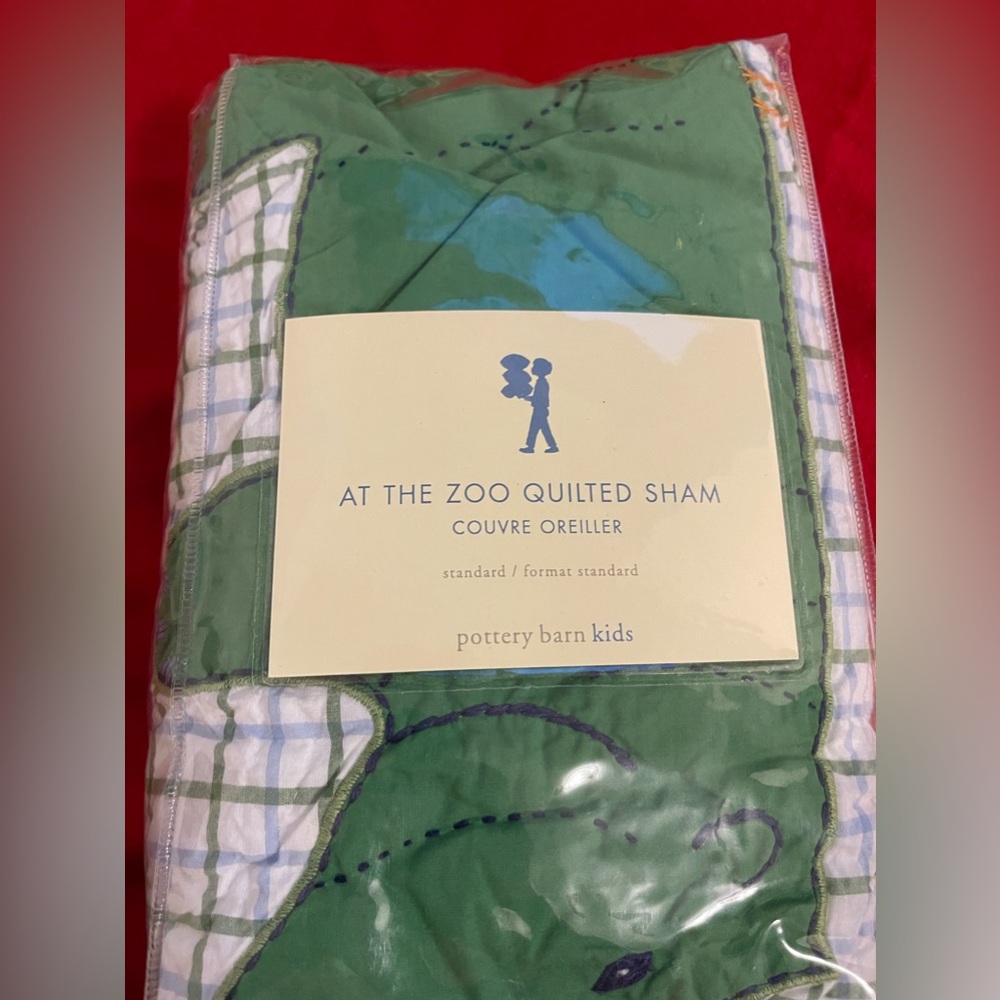 Pottery Barn Kids Quilted Sham Alphabet & Hippo Pillowcase - Picture 9 of 12